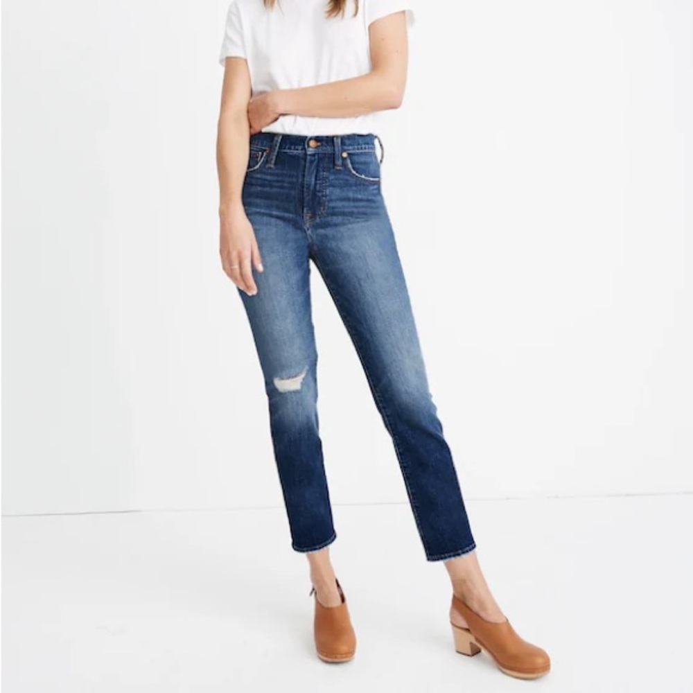 Madewell Women’s size 24 the Perfect Vintage Distressed Bellbrook Crop Jeans